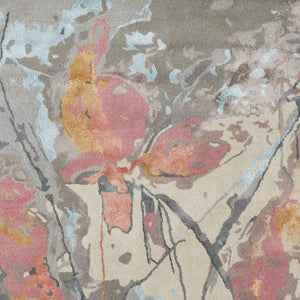 HomeRoots 4' Elegant Hand-Tufted Wool Area Rug with Timeless Ivory and Blue Floral Design for Cozy Spaces 10' X 14' 513393