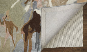HomeRoots 4' Elegant Tan and Gray Floral Hand-Tufted Wool Area Rug for Cozy Living Rooms and Bedrooms 9' X 12' 513398