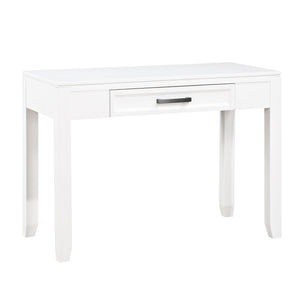 English Elm White Garretson Writing Desk with Drawer, Rustic-Transitional Wood 42"x20" Home Office Table B011P255285