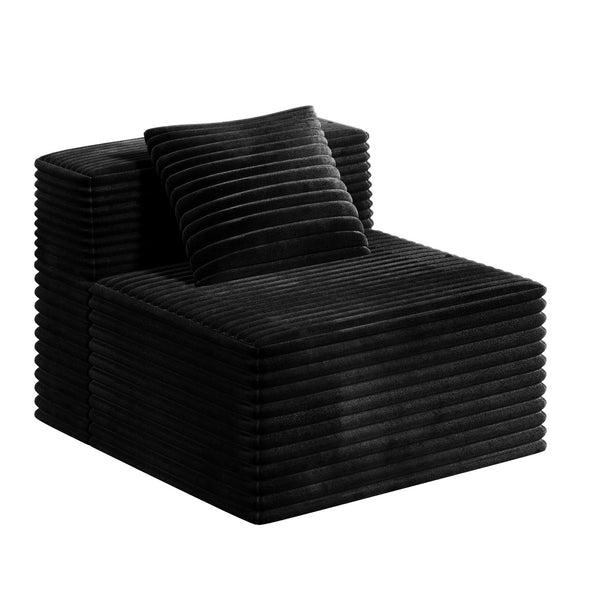 English Elm Cloud Corduroy Couch Modular Floor Sofa L‑Shaped Boneless Memory Foam Plush Cushions, No Assembly Needed W3434S00017