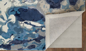 Homeroots 5' X 8' Blue Wool Floral Hand Tufted Area Rug  Wool 513408