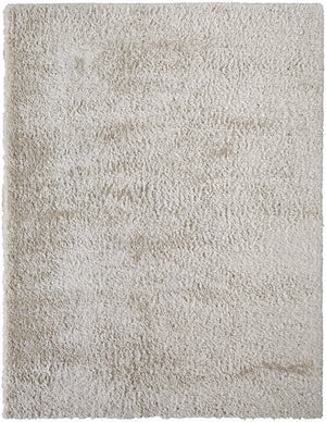 Homeroots 9' X 12' Ivory Shag Power Loom Stain Resistant Area Rug Ivory Polyester 513415