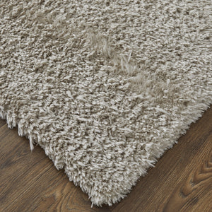 Homeroots 10' X 14' Ivory Shag Power Loom Stain Resistant Area Rug Ivory Polyester 513417