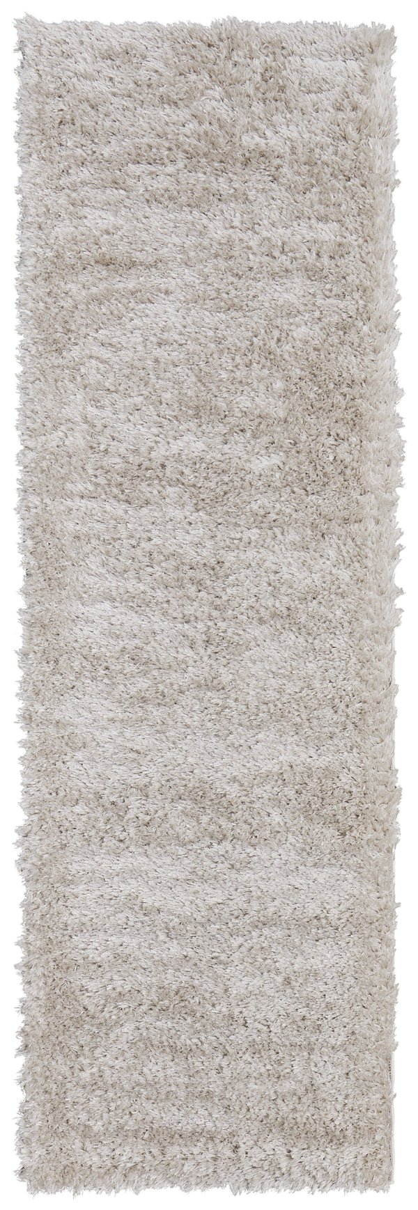 Homeroots 8' Ivory Shag Power Loom Runner Rug Ivory Polypropylene,Polyester 513418