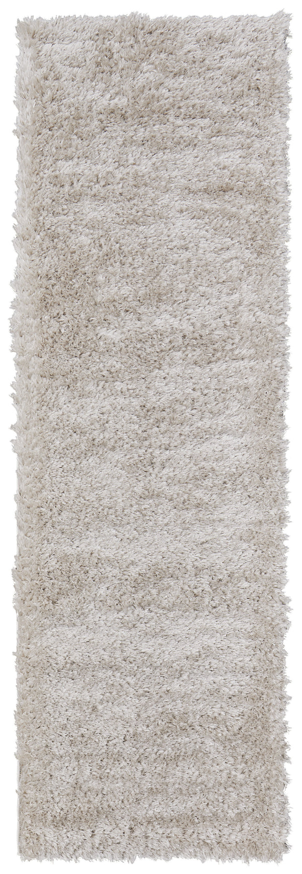 Homeroots 8' Ivory Shag Power Loom Runner Rug Ivory Polypropylene,Polyester 513418