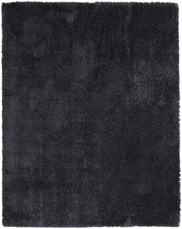 Homeroots 4' X 6' Black Shag Power Loom Area Rug Black Polypropylene,Polyester 513420