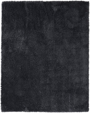 Homeroots 4' X 6' Black Shag Power Loom Area Rug Black Polypropylene,Polyester 513420