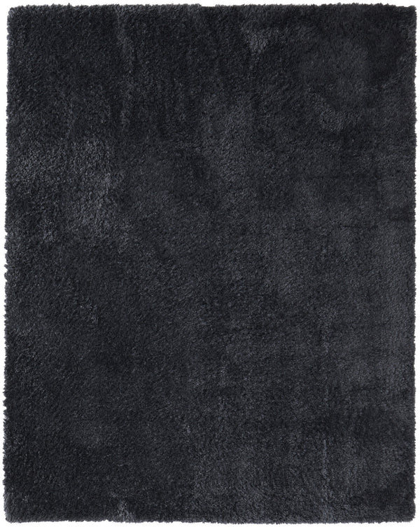 Homeroots 4' X 6' Black Shag Power Loom Area Rug Black Polypropylene,Polyester 513420