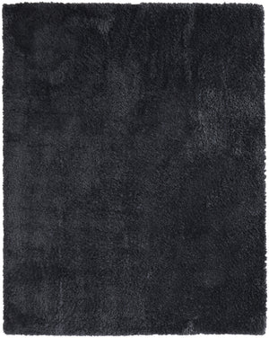 Homeroots 5' X 8' Black Shag Power Loom Area Rug Black Polypropylene,Polyester 513421