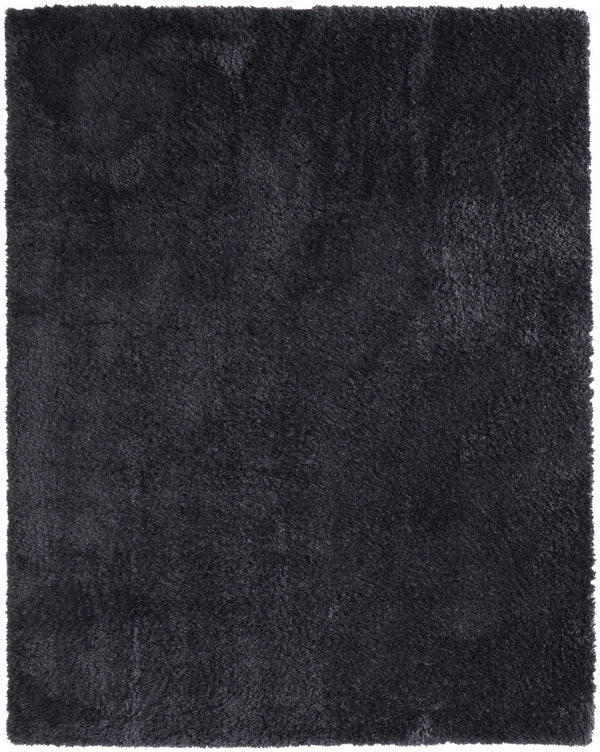 Homeroots 8' X 10' Black Shag Power Loom Area Rug Black Polyester 513423