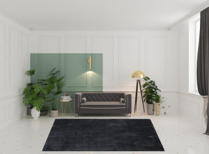 Homeroots 8' X 10' Black Shag Power Loom Area Rug Black Polyester 513423