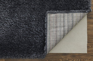 Homeroots 10' X 14' Black Shag Power Loom Area Rug Black Polyester 513424