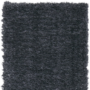 Homeroots 8' Black Shag Power Loom Runner Rug Black Polypropylene,Polyester 513425