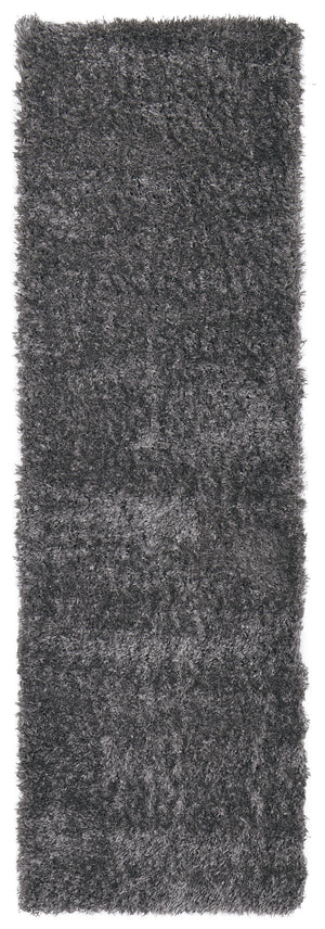 Homeroots 8' Gray Shag Power Loom Runner Rug Gray Polypropylene,Polyester 513432