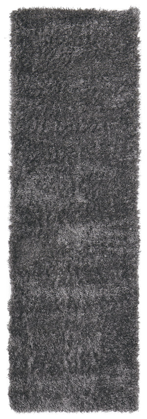Homeroots 8' Gray Shag Power Loom Runner Rug Gray Polypropylene,Polyester 513432