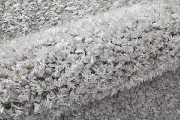 Homeroots 10' X 14' Silver And Gray Shag Power Loom Stain Resistant Area Rug Silver,Gray Polyester 513438
