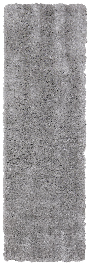 Homeroots 8' Gray Shag Power Loom Runner Rug Silver,Gray Polypropylene,Polyester 513439