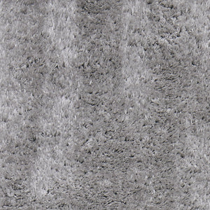 Homeroots 8' Gray Shag Power Loom Runner Rug Silver,Gray Polypropylene,Polyester 513439