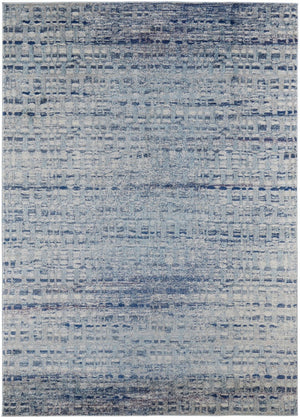 HomeRoots 10' Blue and Ivory Abstract Area Rug - Stain Resistant, Durable Design for High-Traffic Spaces 10' X 14' 513454