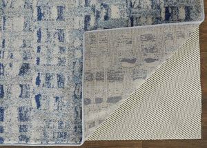 HomeRoots 10' Blue and Ivory Abstract Area Rug - Stain Resistant, Durable Design for High-Traffic Spaces 10' X 14' 513454