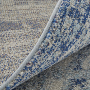 HomeRoots 10' Blue and Ivory Abstract Area Rug - Stain Resistant, Durable Design for High-Traffic Spaces 10' X 14' 513454