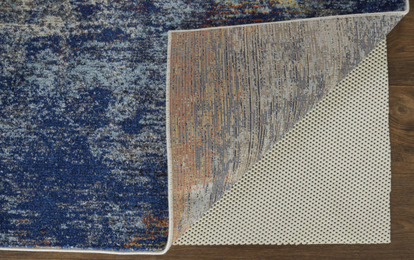 HomeRoots 7' Elegant Ivory and Blue Abstract Area Rug - Durable, Stain-Resistant Design for Modern Spaces 10' X 14' 513508