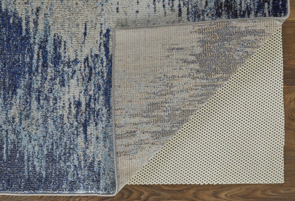 HomeRoots 10' Blue and Ivory Abstract Area Rug - Durable, Stain Resistant Power Loom Design for Stylish Spaces 10' X 14' 513519