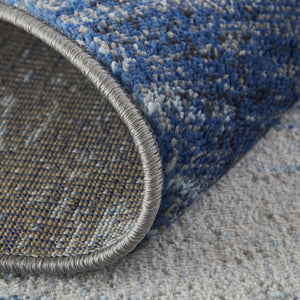 HomeRoots 10' Blue and Ivory Abstract Area Rug - Durable, Stain Resistant Power Loom Design for Stylish Spaces 10' X 14' 513519