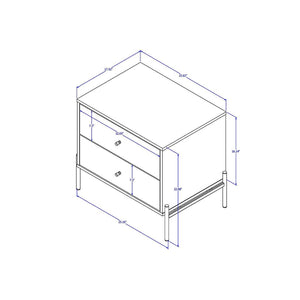 Jasper Nightstand in Grey Gloss 51352 Manhattan Comfort
