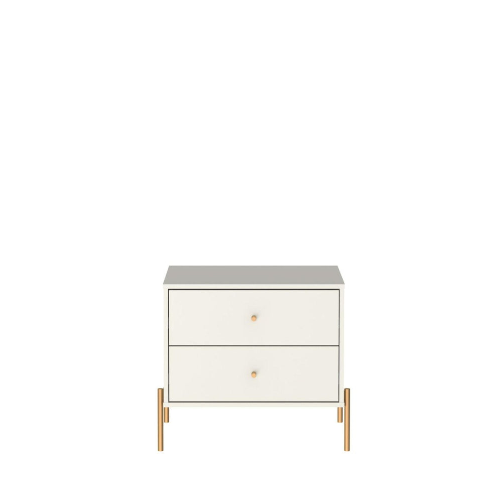 Manhattan Comfort Jasper Nightstand With Glamorous Gold Steel Legs For Modern Chic Bedroom And Living Room Decor Off White Mdf 51353