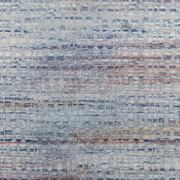 HomeRoots 10' Abstract Area Rug in Ivory, Blue, and Orange – Stylish, Stain-Resistant Design for Modern Homes 10' X 14' 513530