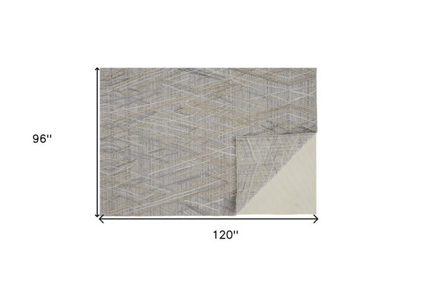 HomeRoots 4' Elevate Your Space with a Hand-Woven Gray and Ivory Abstract Area Rug for Modern Decor Comfort 8' X 10' 513537