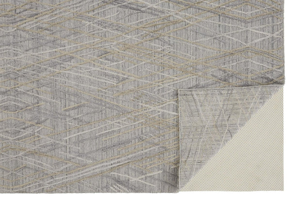 HomeRoots 4' Elevate Your Space with a Hand-Woven Gray and Ivory Abstract Area Rug for Modern Decor Comfort 8' X 10' 513537