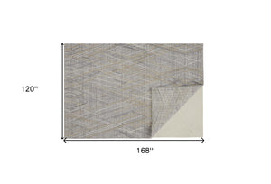 HomeRoots 4' Elevate Your Space with a Hand-Woven Gray and Ivory Abstract Area Rug for Modern Decor Comfort 10' X 14' 513539