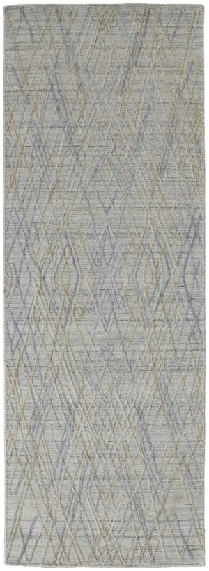 HomeRoots 4' Elevate Your Space with a Hand-Woven Gray and Ivory Abstract Area Rug for Modern Decor Comfort 8' Runner 513541