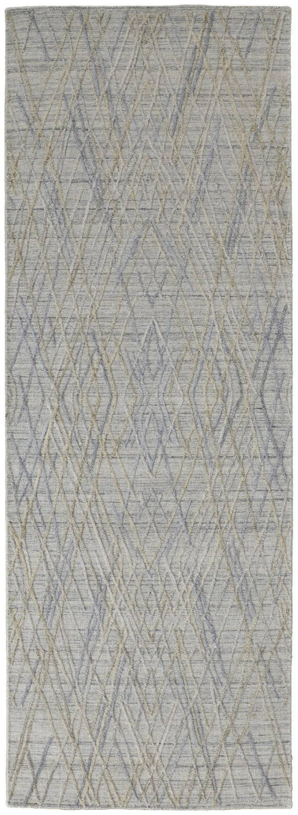 HomeRoots 4' Elevate Your Space with a Hand-Woven Gray and Ivory Abstract Area Rug for Modern Decor Comfort 8' Runner 513541