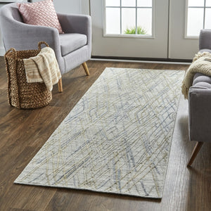 HomeRoots 4' Elevate Your Space with a Hand-Woven Gray and Ivory Abstract Area Rug for Modern Decor Comfort 8' Runner 513541