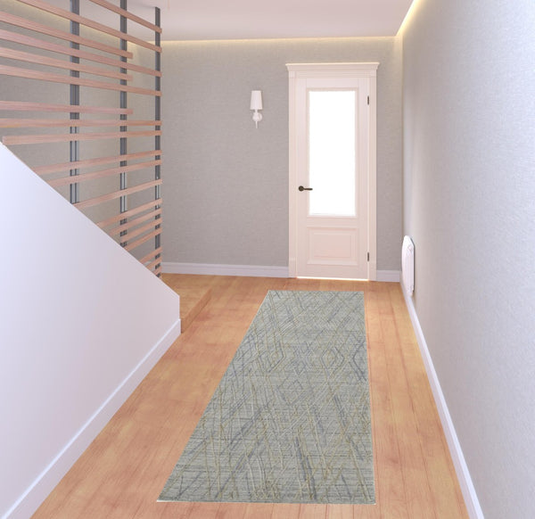 HomeRoots 4' Elevate Your Space with a Hand-Woven Gray and Ivory Abstract Area Rug for Modern Decor Comfort 8' Runner 513541