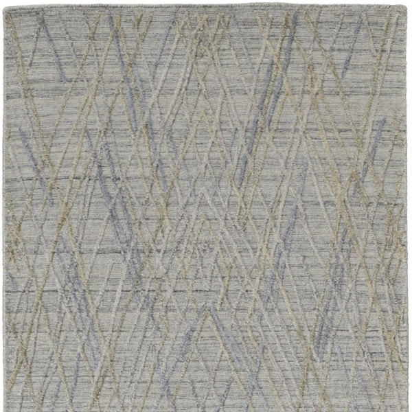 HomeRoots 4' Elevate Your Space with a Hand-Woven Gray and Ivory Abstract Area Rug for Modern Decor Comfort 8' Runner 513541
