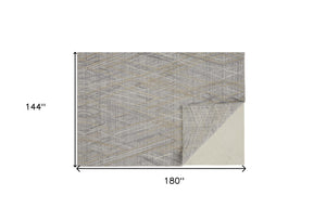 HomeRoots 4' Elevate Your Space with a Hand-Woven Gray and Ivory Abstract Area Rug for Modern Decor Comfort 12' X 15' 513542