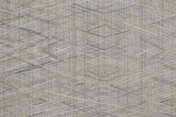 HomeRoots 4' Elevate Your Space with a Hand-Woven Gray and Ivory Abstract Area Rug for Modern Decor Comfort 12' X 15' 513542