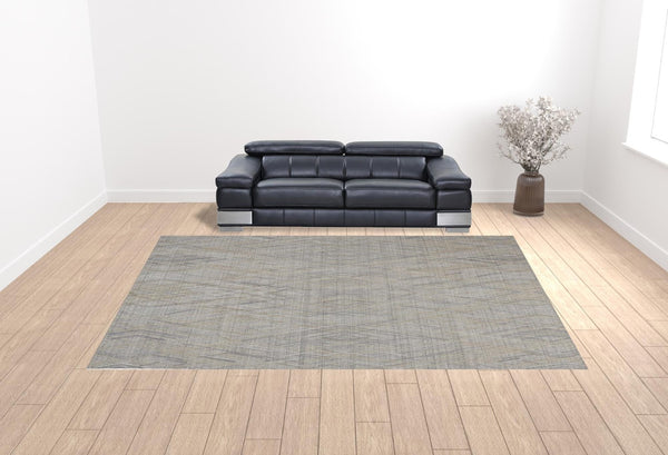 HomeRoots 4' Elevate Your Space with a Hand-Woven Gray and Ivory Abstract Area Rug for Modern Decor Comfort 12' X 15' 513542