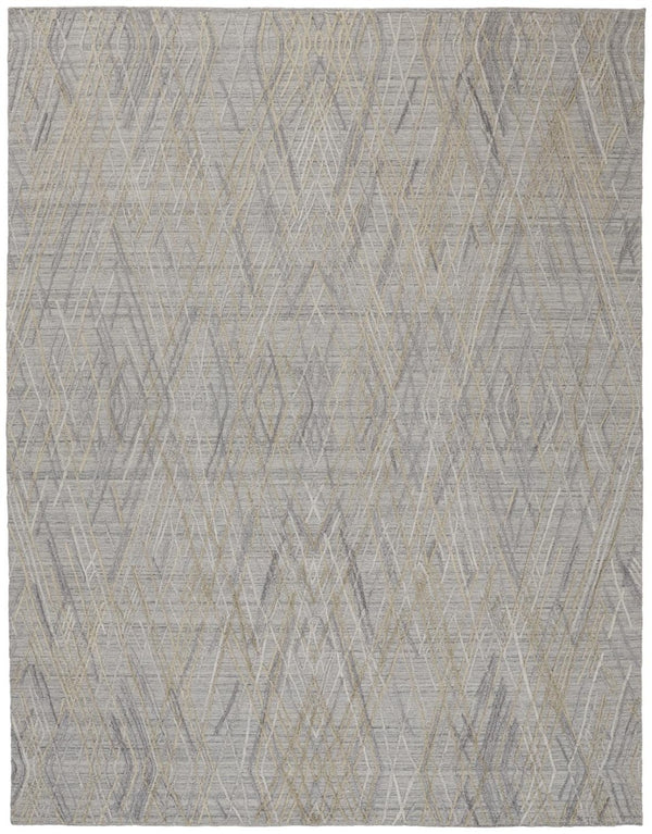 HomeRoots 4' Elevate Your Space with a Hand-Woven Gray and Ivory Abstract Area Rug for Modern Decor Comfort 2' X 3' 513543