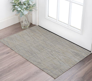 HomeRoots 4' Elevate Your Space with a Hand-Woven Gray and Ivory Abstract Area Rug for Modern Decor Comfort 2' X 3' 513543