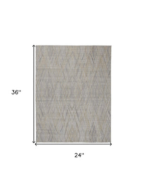 HomeRoots 4' Elevate Your Space with a Hand-Woven Gray and Ivory Abstract Area Rug for Modern Decor Comfort 2' X 3' 513543
