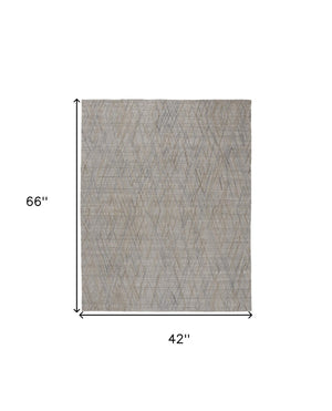 HomeRoots 4' Elevate Your Space with a Hand-Woven Gray and Ivory Abstract Area Rug for Modern Decor Comfort 4' X 6' 513544
