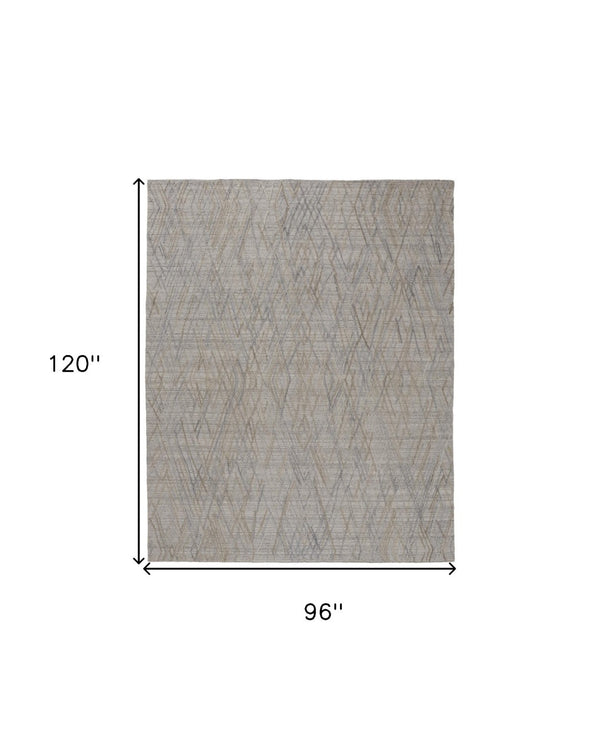 HomeRoots 4' Elevate Your Space with a Hand-Woven Gray and Ivory Abstract Area Rug for Modern Decor Comfort 8' X 10' 513546