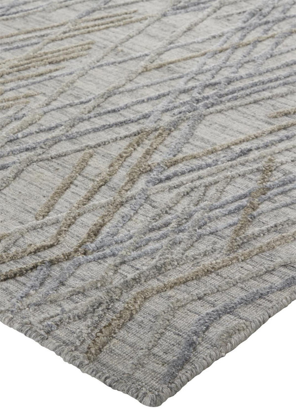 HomeRoots 4' Elevate Your Space with a Hand-Woven Gray and Ivory Abstract Area Rug for Modern Decor Comfort 8' X 10' 513546