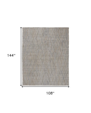 HomeRoots 4' Elevate Your Space with a Hand-Woven Gray and Ivory Abstract Area Rug for Modern Decor Comfort 9' x 12' 513547