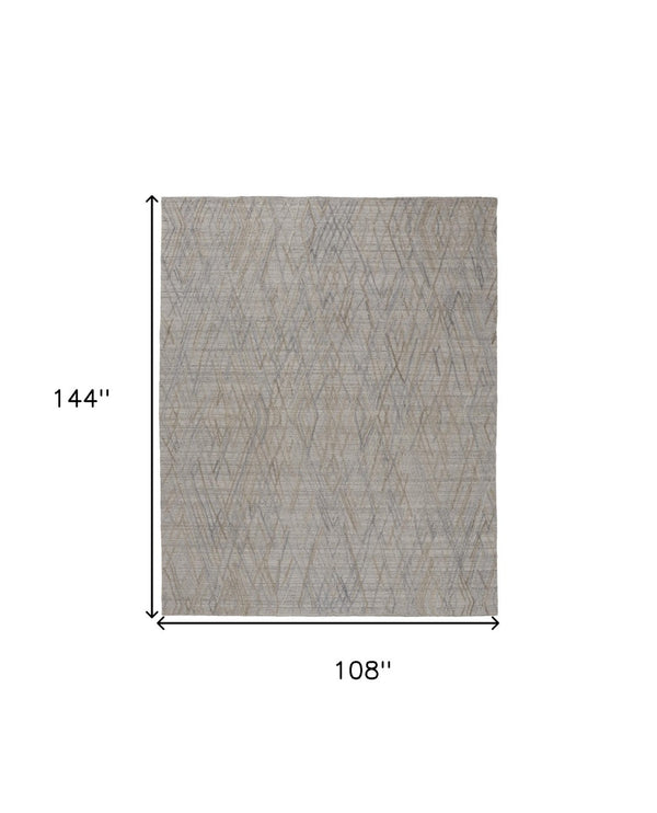 HomeRoots 4' Elevate Your Space with a Hand-Woven Gray and Ivory Abstract Area Rug for Modern Decor Comfort 9' x 12' 513547